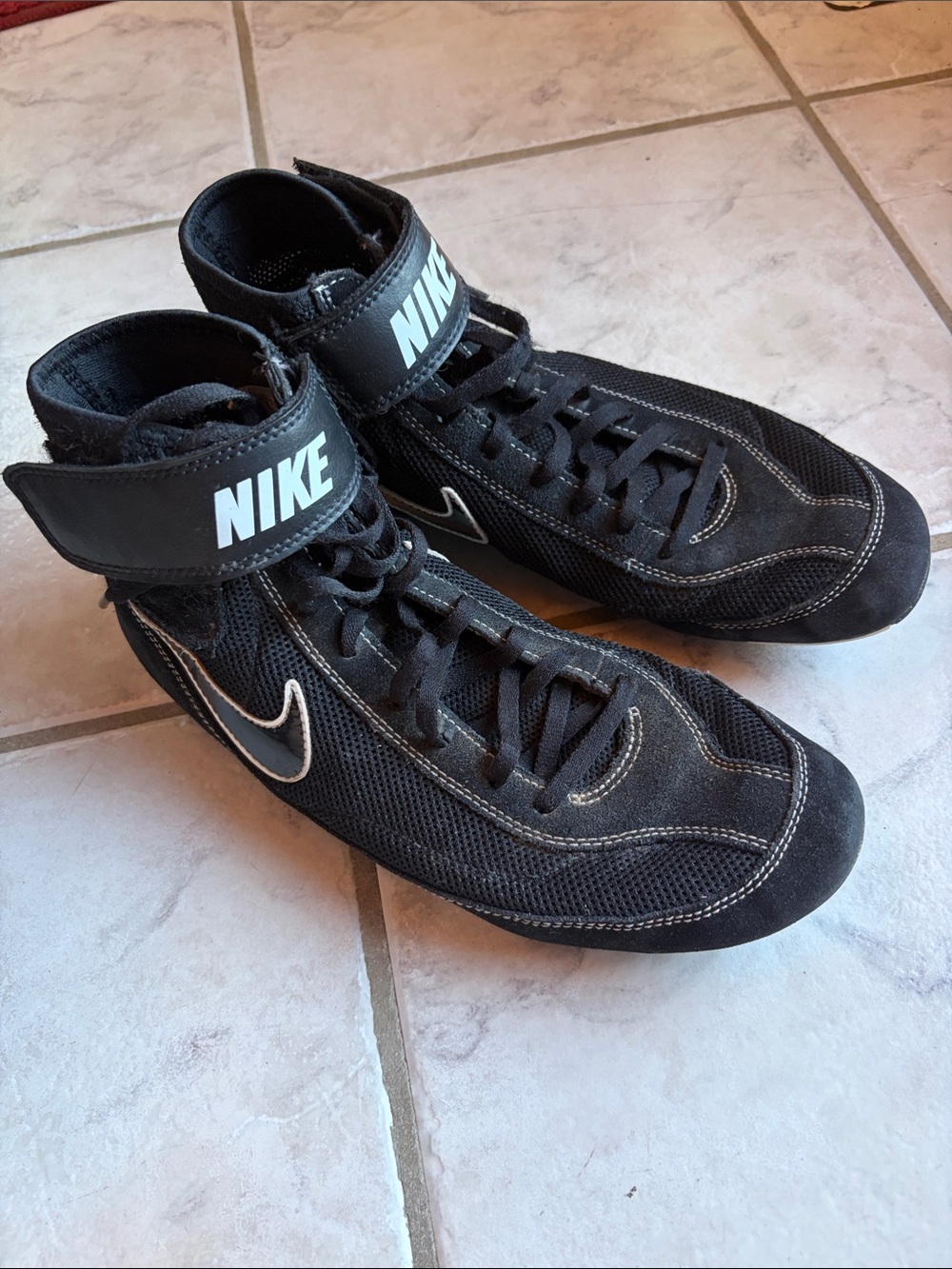 Nike Black and White Wrestling Shoes